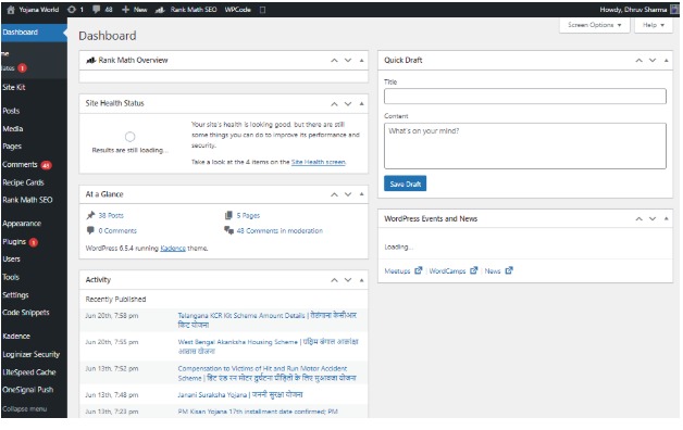 Yojanaworld Dashboard Proof