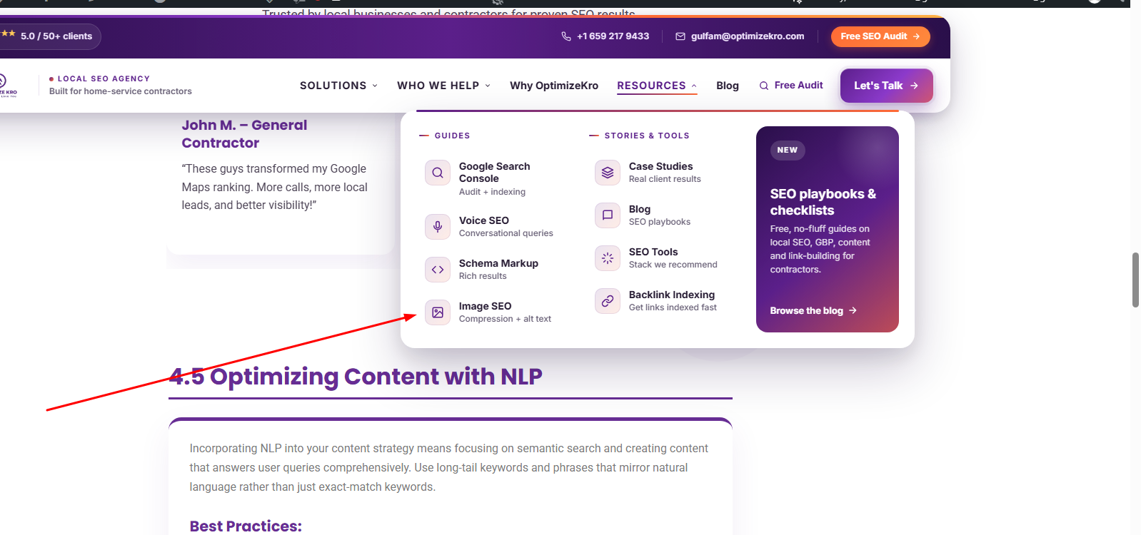 Website navigation optimization for SEO and UX